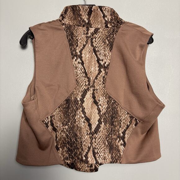 K-Dash By Kardashian Women’s Snakeskin Zip Up Top Python Exotic Print Large - Picture 5 of 9